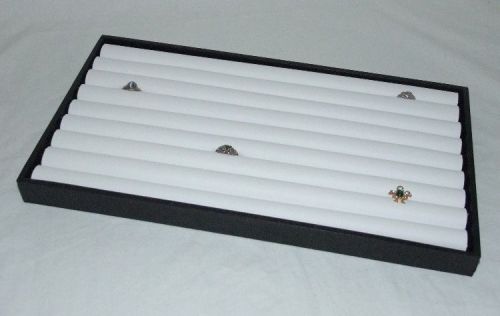 8 ROW RING DISPLAY TRAY WITH WHITE INSERT FOR 110+ RINGS