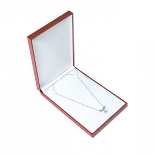 1 Classic Red Leatherette Necklace Pendant or Cahin Jewelry Gift Box