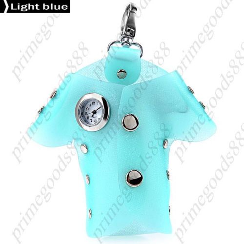 Clothes Shape Keychain Quartz Unisex Wristwatch Free Shipping Hook Light Blue