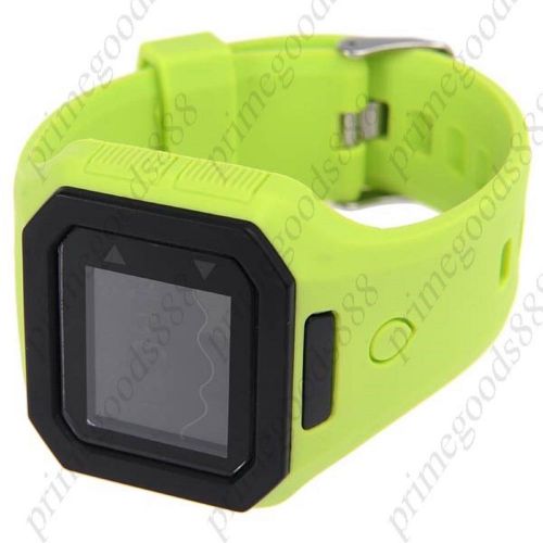 Waterproof Unisex Sports Digital Wrist Watch with Rubber Band in Green