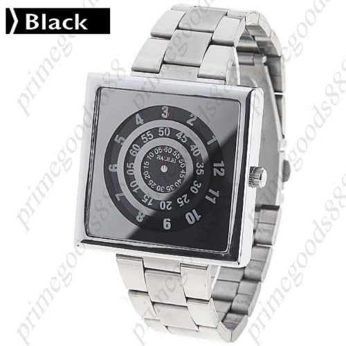 Compass Style Stainless Steel Unisex Quartz Watch Creative Wrist in Black