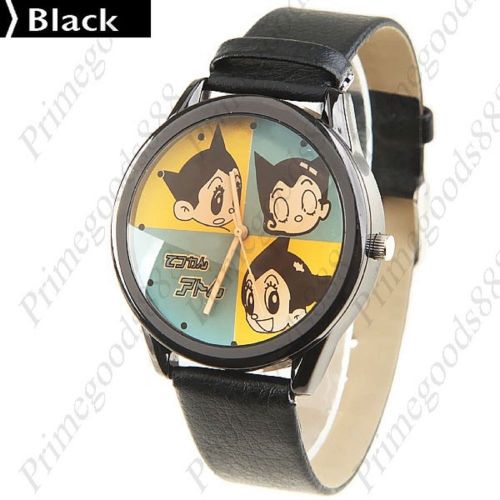 Cartoon synthetic leather quartz lady wrist ladies wristwatch women&#039;s black for sale