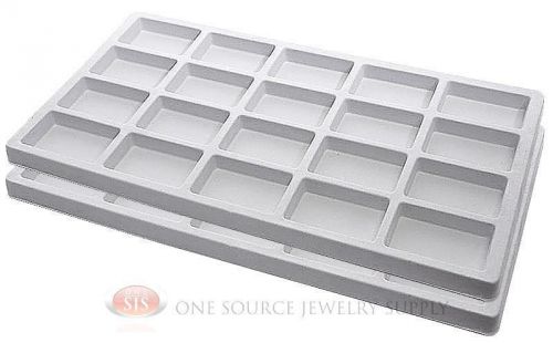 2 white insert tray liners w/ 20 compartments drawer organizer jewelry displays for sale