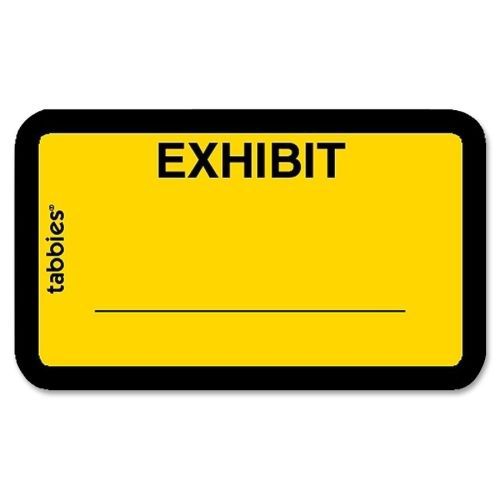 Tabbies Tabbies Color-coded Exhibit Labels - 1.62&#034;W x 1&#034; L-252/Pk- Yellow