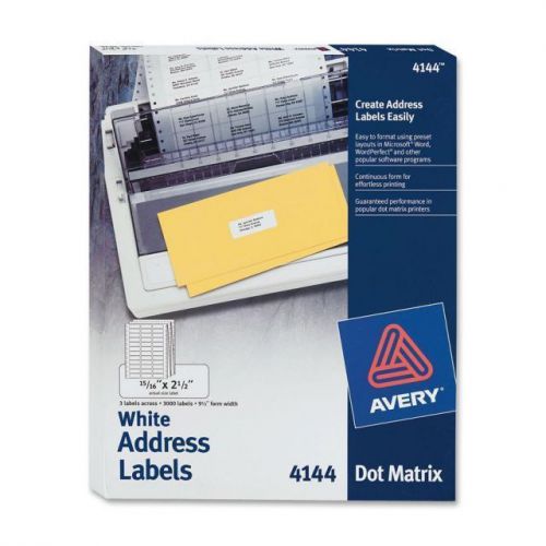 Avery Dennison Ave-4144 Mailing Label - 2.5&#034; Width X 0.93&#034; Length (1700)