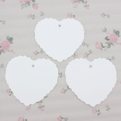 100pcs Heart Style White Kraft Blank Cardstock Clothing Label Hang Price Tags