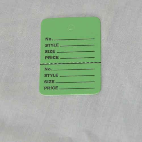 100 GREEN Small (1.1/4 x1.7/8) Perforated Unstrung Price Merchandise Store Tags