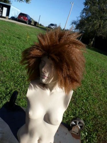 VINTAGE FEMALE MANNEQUIN HEAD BUST TORSO. WIG INCLUDED. APPX. 27&#034;