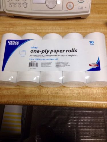 1-Ply Paper Rolls, 3in. x 128ft., White, Pack Of 10 109-023 *NIP*
