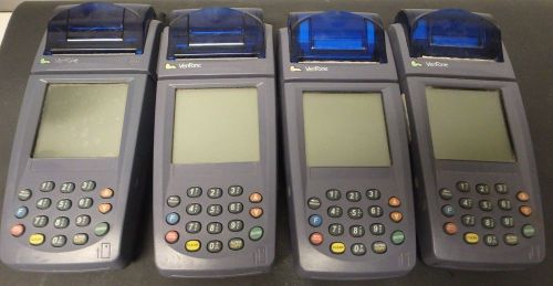 Lot of 4 - verifone nurit 8020 pos credit debit card terminal w batteries -no ac for sale