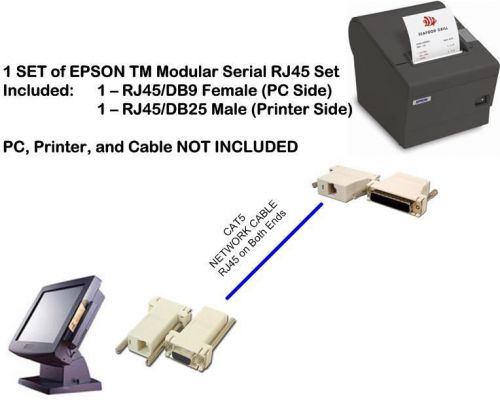 Epson TM Serial Cable - DB9 Female to DB25 Male - CAT5