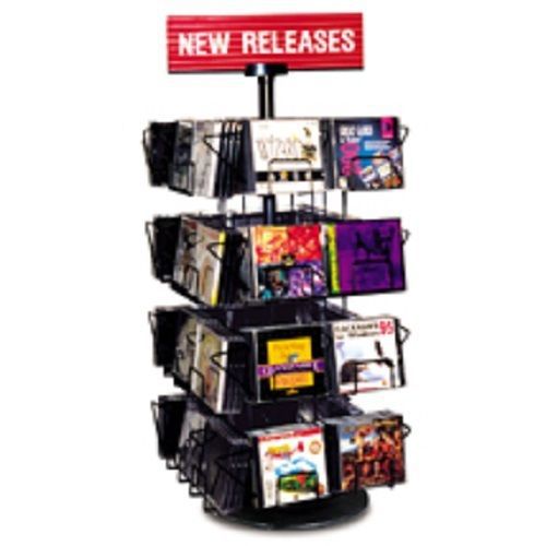 Countertop CD Display Spinner also hold DVDs. Includes free sign holder