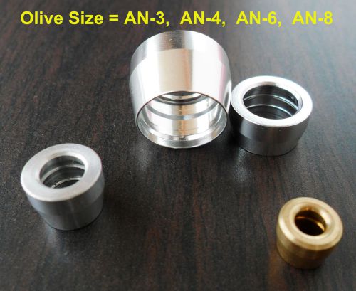 An3 an4 an6 an10 teflon hose fitting olive/ insert aluminum ptfe braided hose-us for sale