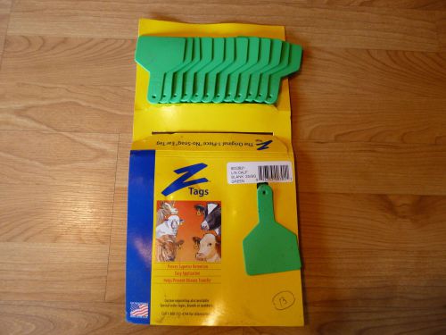New livestock green z tags lot of 13 calf tag for sale