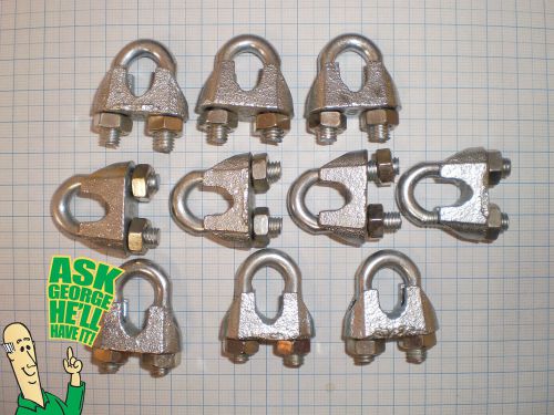 Wire Rope Cable Clamp / Grip 8mm (5/16&#034;) Electro Galvanized Pack of 10