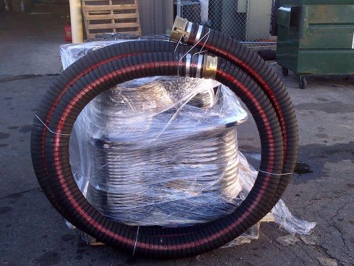4&#034; x 25&#039; water/fuel suction &amp; discharge hose - w/m &amp; f brass camlock fittings for sale