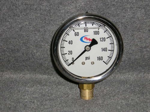 0-160 liquid filled pressure gauge air water hydraulic for sale