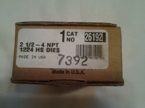 Ridgid  2 1/2-4 npt 1224  hs dies 26192- nib for sale