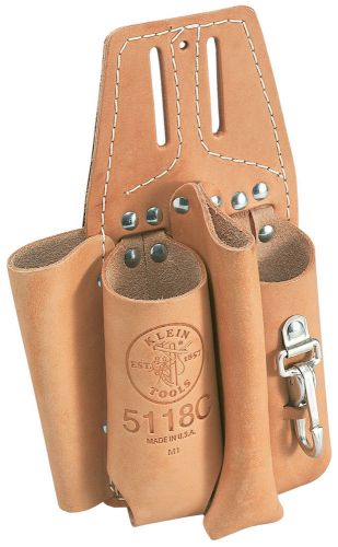 Klein tools 5118c leather holder for pliers, rule, screwdriver, and wrench for sale