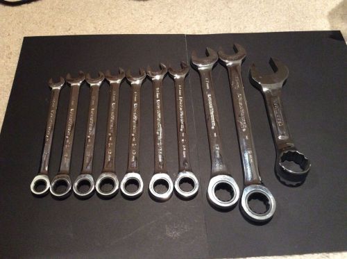 Gear wrench mixed metric 9 pcs. and craftsman 1&#034; stubby lot for sale