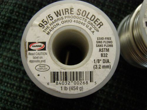 Harris solder 95/5 no lead 1 pound new case 3 avail lead free astm b32 $5 ships for sale
