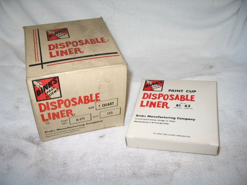 #81-62 disposable cup liner vintage binks painting air nos new paint made usa 25 for sale