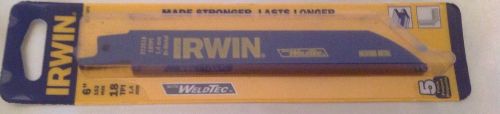 Medium bi metal blades by Irwin. 5 PC. New. 372618, 18Tpi, 1,4 mm,