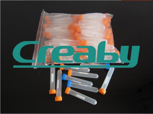 100 Pcs Laboratory Clear 10ml Capacity Plastic Centrifuge Tubes