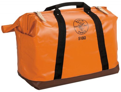 Klein tools 5180 extra large bright orange nylon equipment bag 24&#034; x 10&#034; x 18&#034; for sale