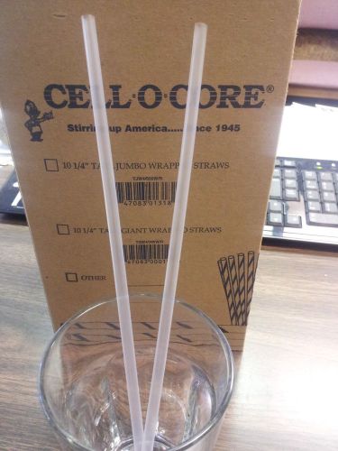 10 1/4&#034; CLEAR UNWRAPPED DRINK STRAW (( 500 PER BOX )) CELL-O-CORE MADE IN USA