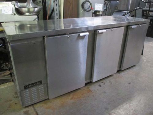 Bbc90-ss continental 3 door stainless steel 90&#034; back bar cooler for sale