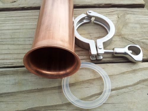 Diy copper reflux column e85 water moonshine still pipe sanke 2&#034; inch x 13-3/8&#034; for sale