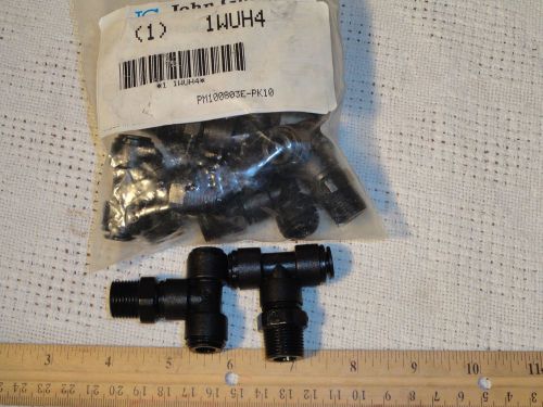 Lot of 10pc john guest swivel branch tee 8mm tube od black pm100803e-pk10 1wuh4 for sale