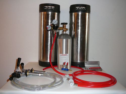 2 tap kegerator conversion kit  with 2 pin lock corny kegs for sale