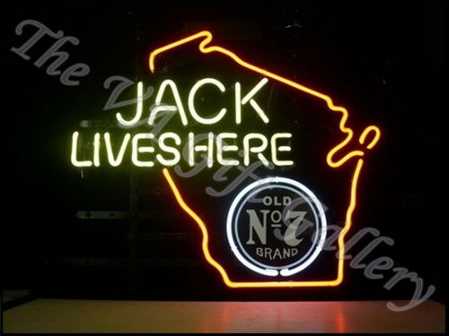 Jack Daniels No 7 Neon Sign State of Wisconsin Bar Man Cave Restaurant 18x14