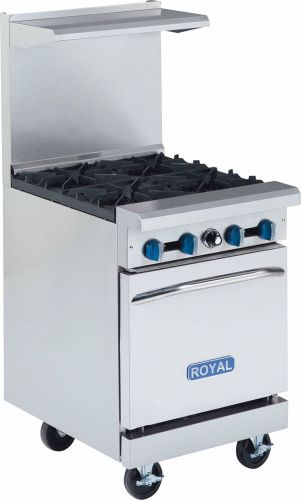 Royal 24&#034; rr-4 commercial range series -4 burners with oven for sale
