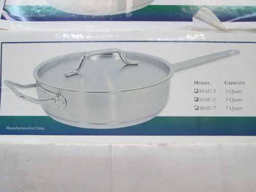 *new* update ssau-5 stainless steel 5 qt saute pan - induction ready - free ship for sale