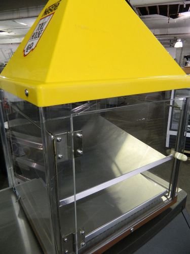 Wisco 690 food warming merchandiser yellow top single door 2 s/s shelves for sale