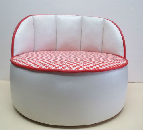 VINTAGE CHILDS RESTAURANT BOOSTER CHAIR SEAT  - RED  WHITE