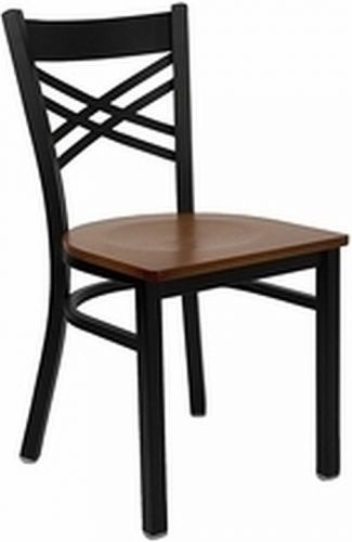 NEW METAL DESIGNER RESTAURANT CHAIRS W CHERRY WOOD SEAT ****LOT OF 20 CHAIRS****
