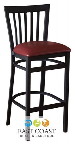 New gladiator full vertical back metal restaurant bar stool with wine vinyl seat for sale