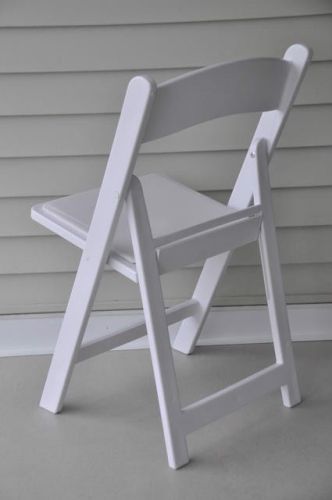 96 Folding Chairs White Resin Stackable Country Club Wedding Dining Rental Chair