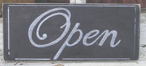 OPEN  - CLOSED WOOD SIGN DBL Sided Wood Sign Shabby CUSTOMIZE COLORS