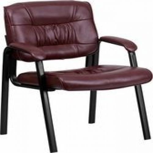 Flash Furniture BT-1404-BURG-GG Burgundy Leather Guest / Reception Chair with Bl