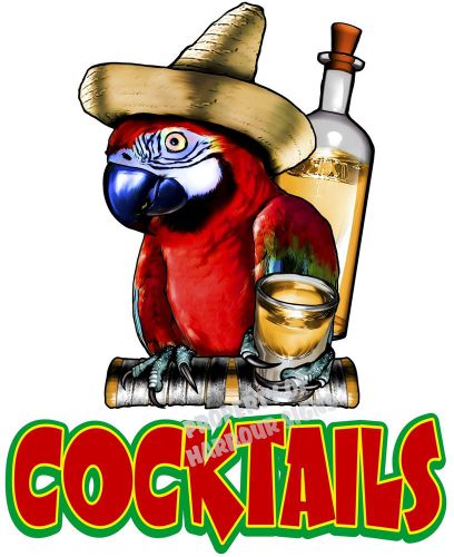 Cocktails Mixed Drinks Concession Drink Bar Pub Cart Vinyl Sticker Decal 14&#034;