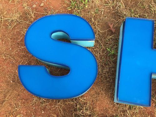 Industrial blue channel aluminum letter &#034;s&#034; with blue face for sale