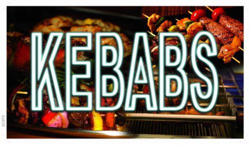 Ba639 kebabs food cafe shop display banner shop sign for sale