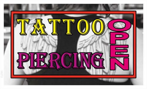 bb213 Tattoo Piercing Shop Banner Shop Sign