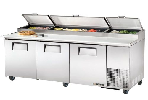 NEW TRUE COMMERCIAL 3 DOOR 93&#034; PIZZA PREP TABLE NSF APPROVED TPP-93