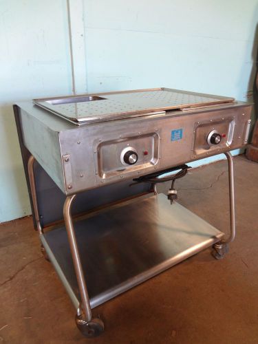 H.D. COMMERCIAL &#034;VOLLRATH&#034; S.S. 2 HOT FOOD WELLS CART/STEAM TABLE/BUFFET/STATION